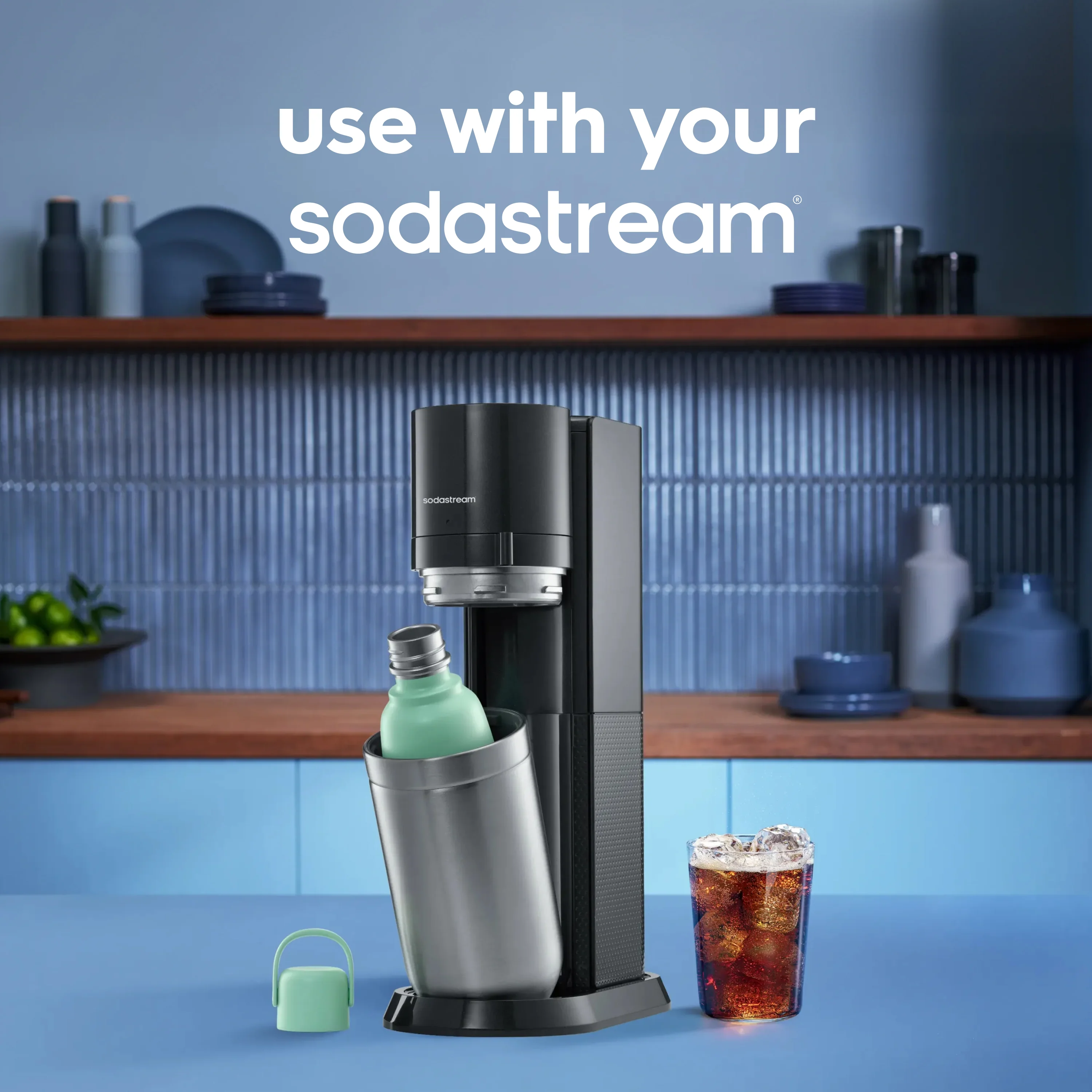 Fizz & Go® Stainless Steel Insulated Carbonating Bottle | Mint | Take Your Fizzy Favourites On-The-Go | Single Pack - Image 3