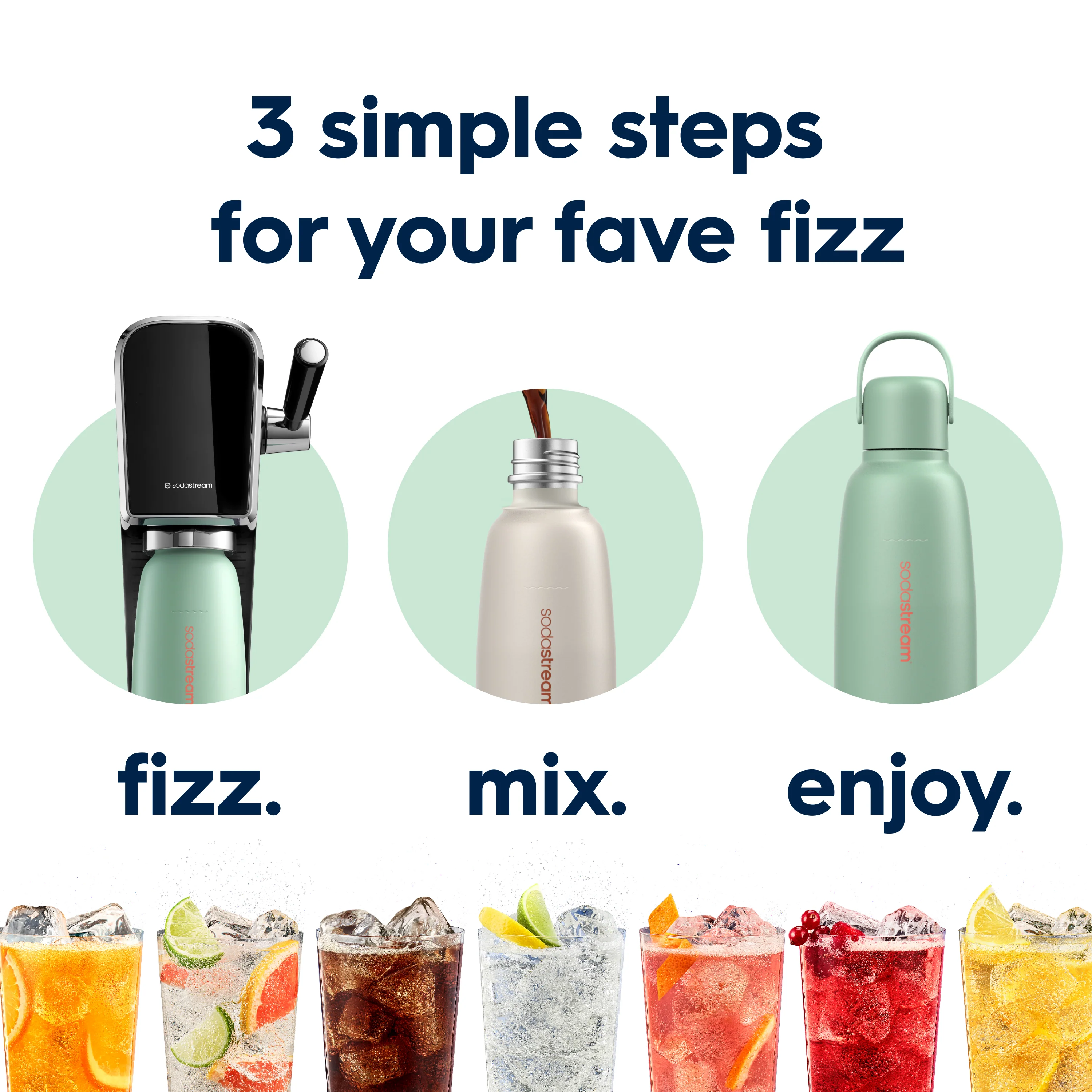 Fizz & Go® Stainless Steel Insulated Carbonating Bottle | Mint | Take Your Fizzy Favourites On-The-Go | Single Pack - Image 8