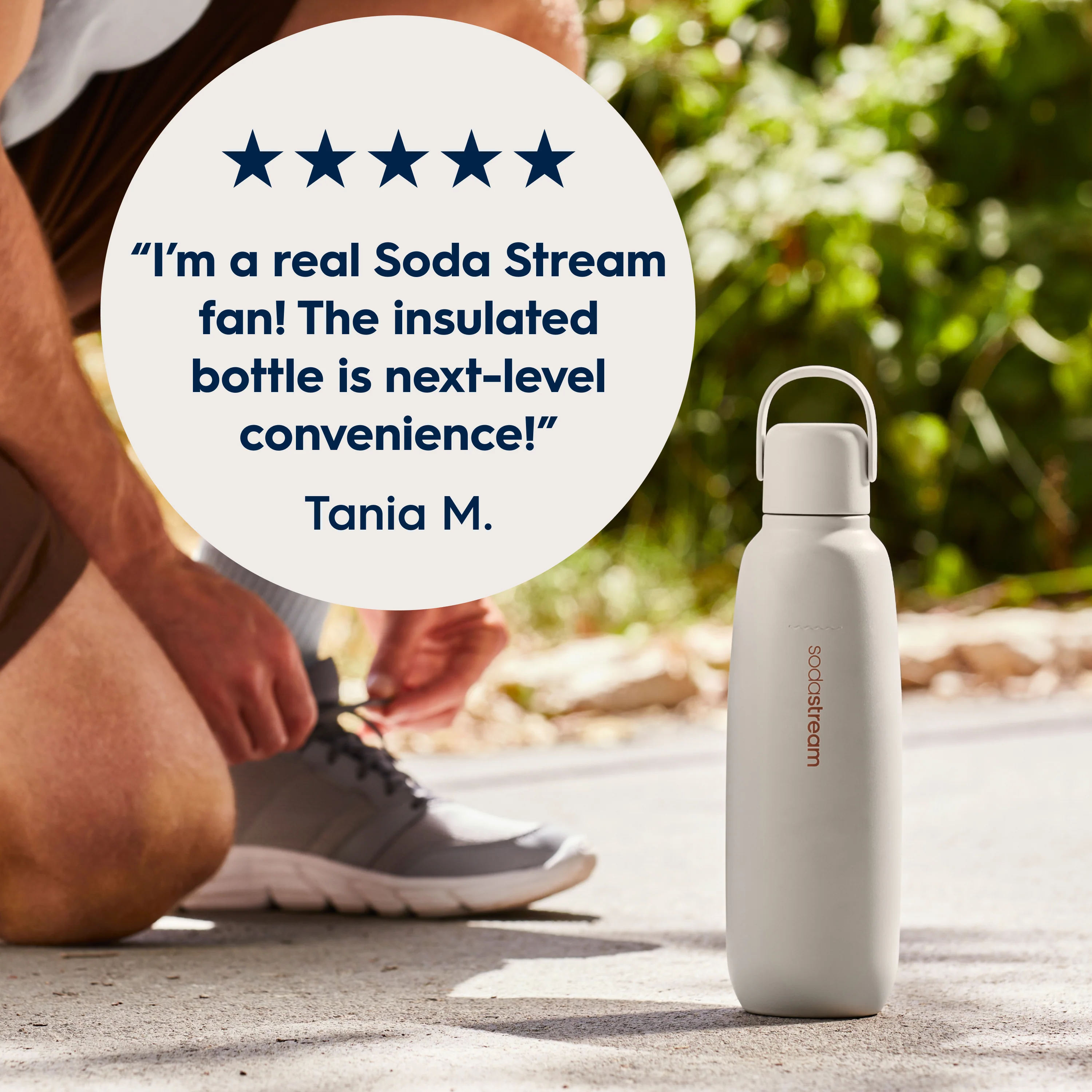 SodaStream Fizz & Go Sand Insulated Stainless Steel Sparkling Water Bottle 0.9L - Image 6