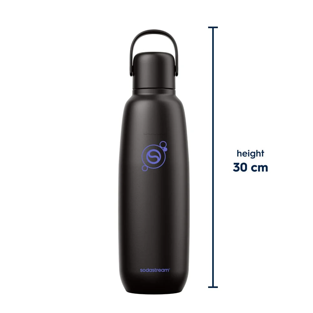 Sodastream Black Fizz & Go® Stainless Steel Bottle 900ml | Insulated Sparkling Drink Bottle - Image 8