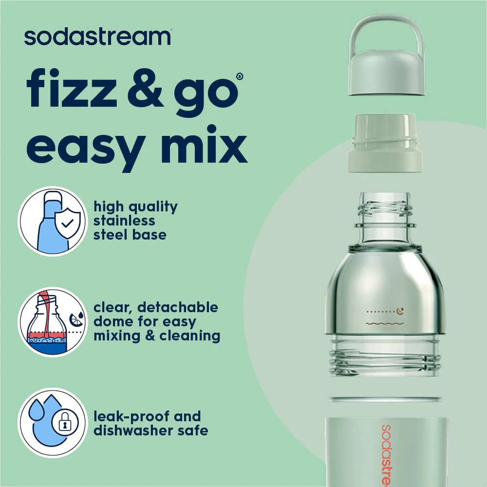 Sodastream Fizz & Go™ Easy Mix Sparkling Water Bottle Mint 710 ml - Image 2