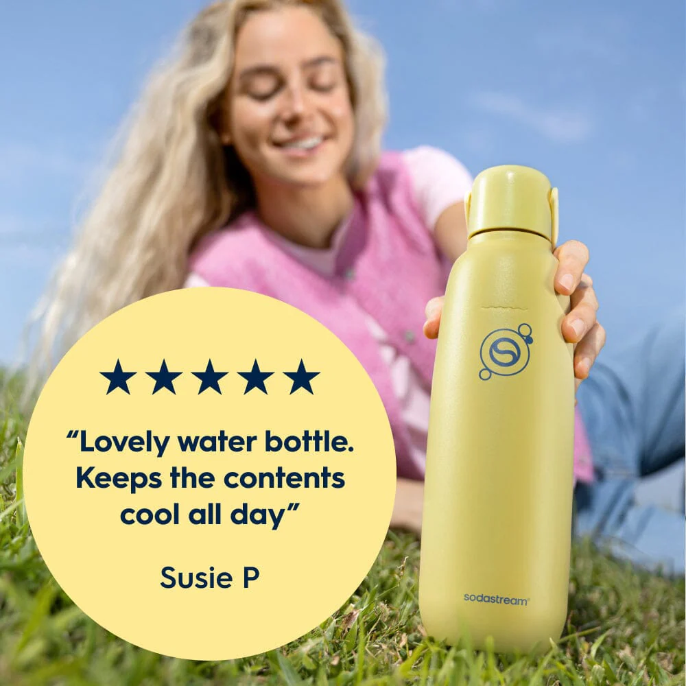 Sodastream Lemon Zest Fizz & Go® Stainless Steel Bottle 900ml | Insulated Sparkling Drink Bottle - Image 4