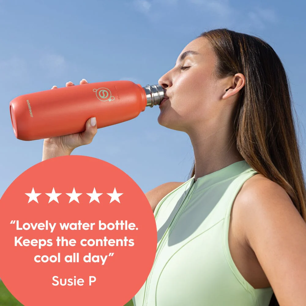 Sodastream Papaya Fizz & Go® Stainless Steel Bottle 900ml | Insulated Sparkling Drink Bottle - Image 4