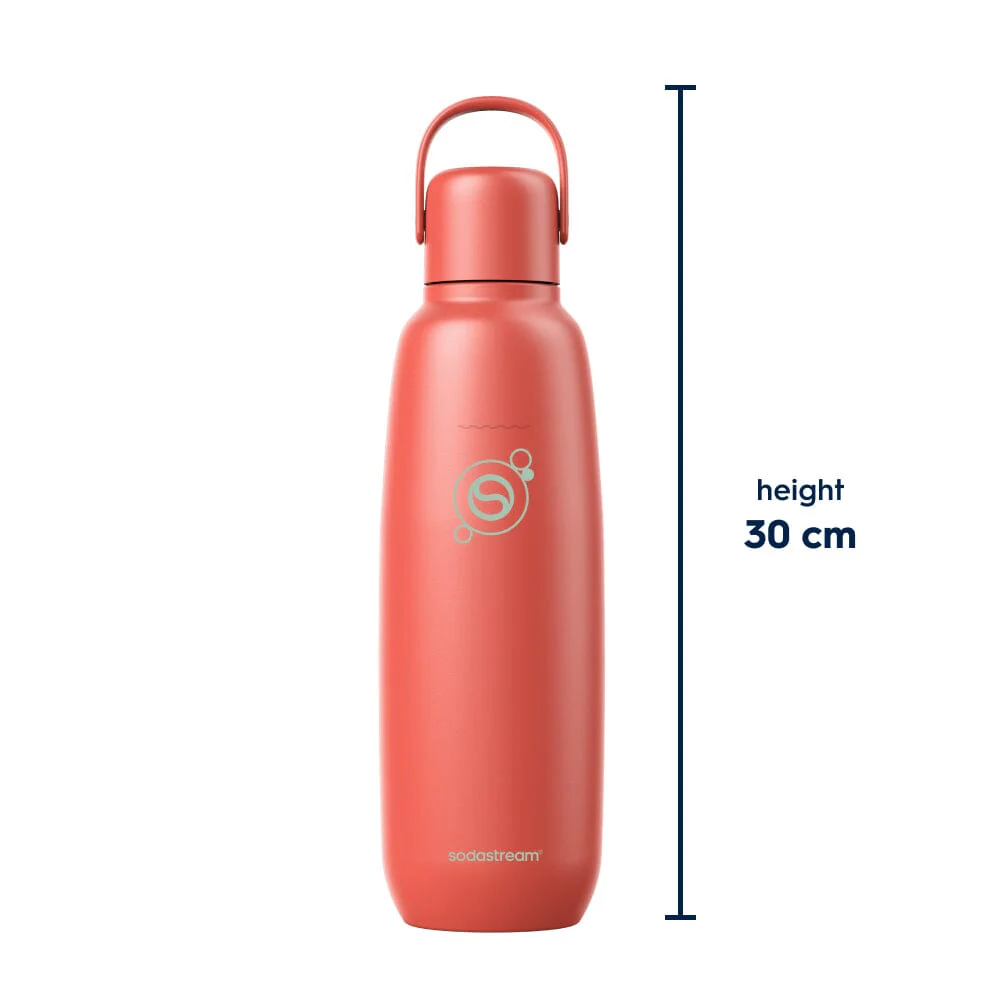 Sodastream Papaya Fizz & Go® Stainless Steel Bottle 900ml | Insulated Sparkling Drink Bottle - Image 8